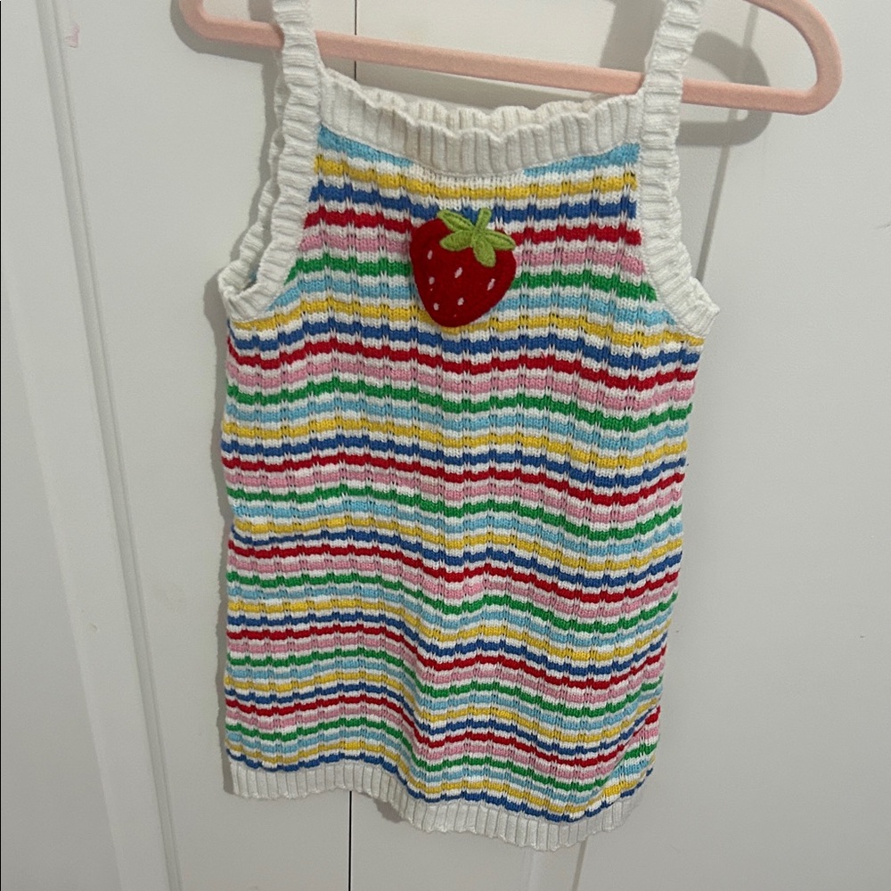 Old Navy Multicolor Striped Kids dress with Strawberry Patch